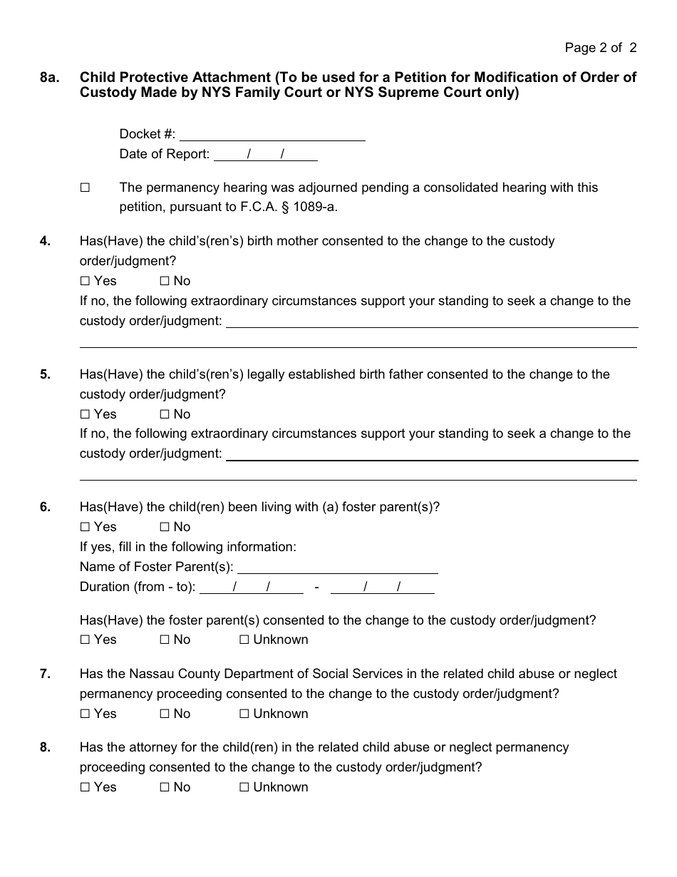 Form 40 Petition for Modification of an Order of Custody / Visitation - Nassau County, New York, Page 14