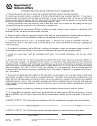 Document preview: VA Form 26-0592 Counseling Checklist for Military Homebuyers