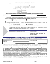 Form UIB-1091A FORFF Agreement for Direct Deposit - Arizona, Page 2