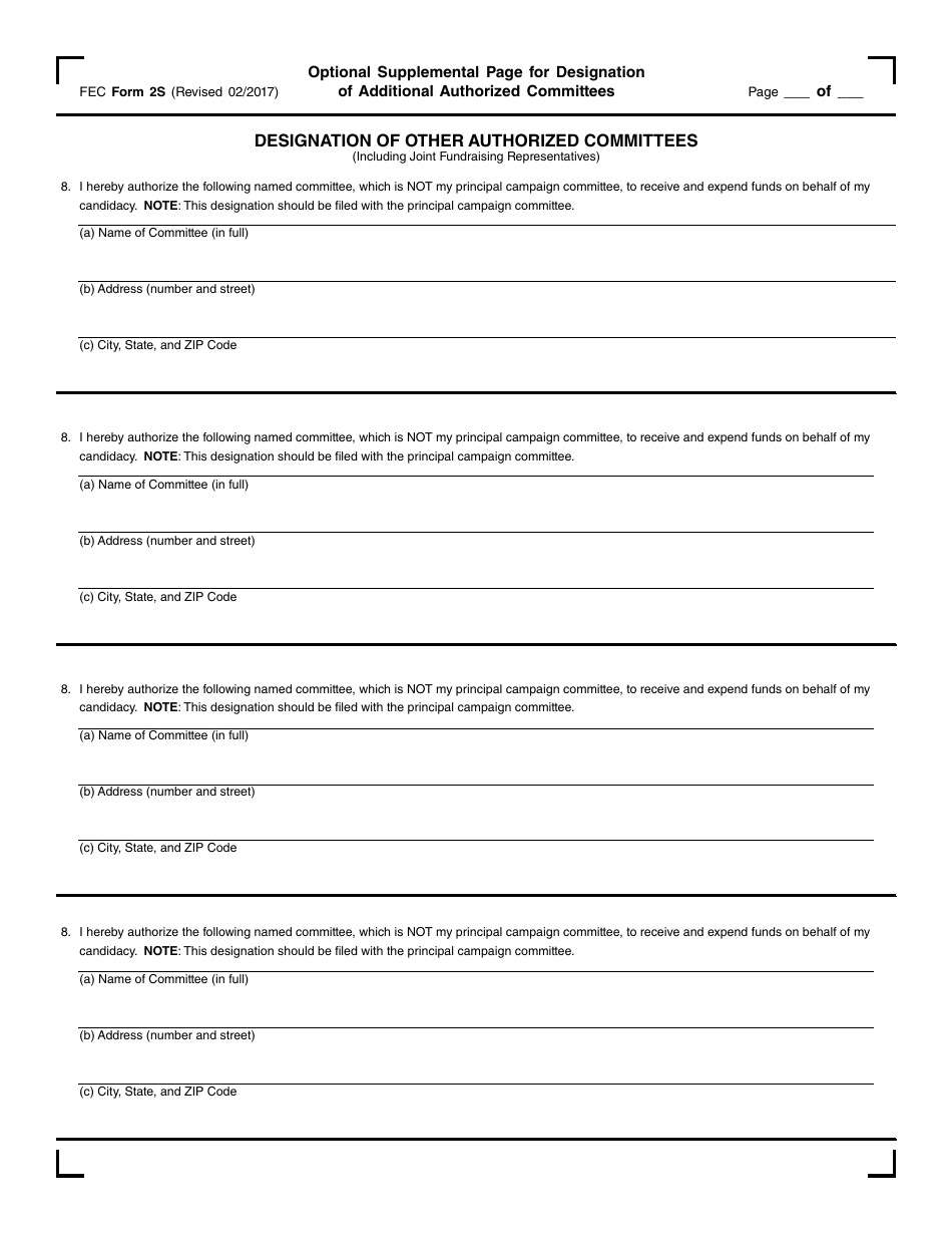 Fec Form 2 Fill Out Sign Online And Download Printable Pdf Templateroller 0300