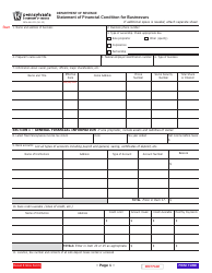 Form REV-484 Statement of Financial Condition for Businesses - Pennsylvania