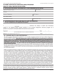 Document preview: Form SOC873 In-home Supportive Services (Ihss) Program Health Care Certification Form - California