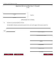 Document preview: Form AO458 Appearance of Counsel