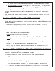 Form HCS281 Application Instructions for a Home Care Organization License - California, Page 8
