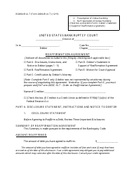 Document preview: Form B2400A/B ALT Reaffirmation Agreement