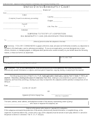 Form B2560 Subpoena to Testify at a Deposition in a Bankruptcy Case (Or Adversary Proceeding)