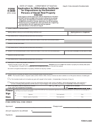 Form N-288B Application for Withholding Certificate for Dispositions by Nonresident Persons of Hawaii Real Property Interest - Hawaii, Page 3