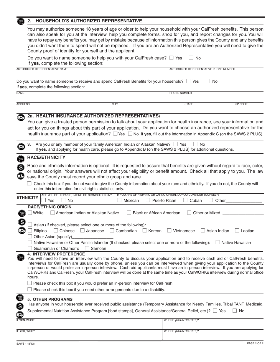 Form Saws1 Fill Out Sign Online And Download Fillable Pdf California Templateroller 7158