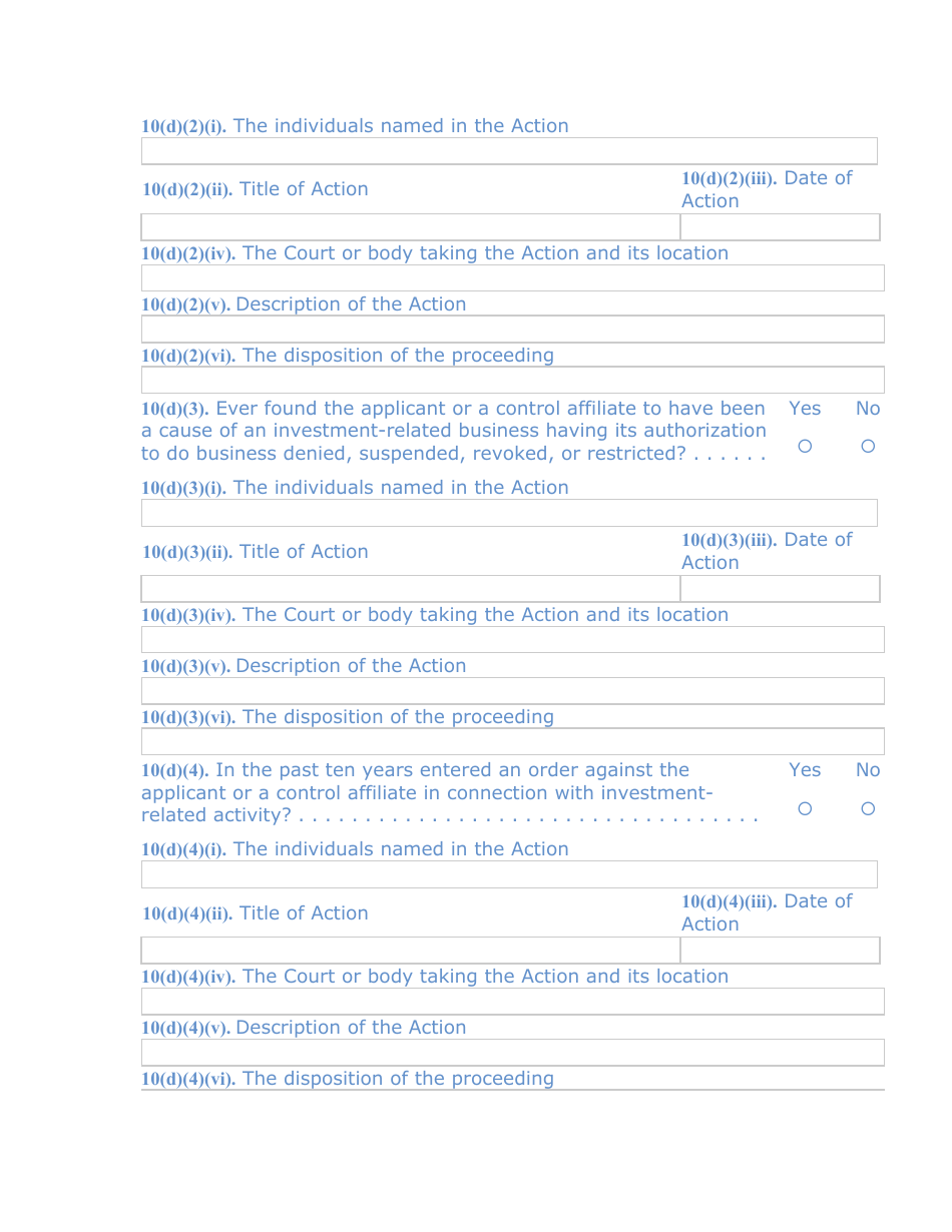 SEC Form 1528 (TA-1) Uniform Form for Registration as a Transfer Agent and for Amendment to Registration Pursuant to Section 17a of the Securities Exchange Act of 1934, Page 10