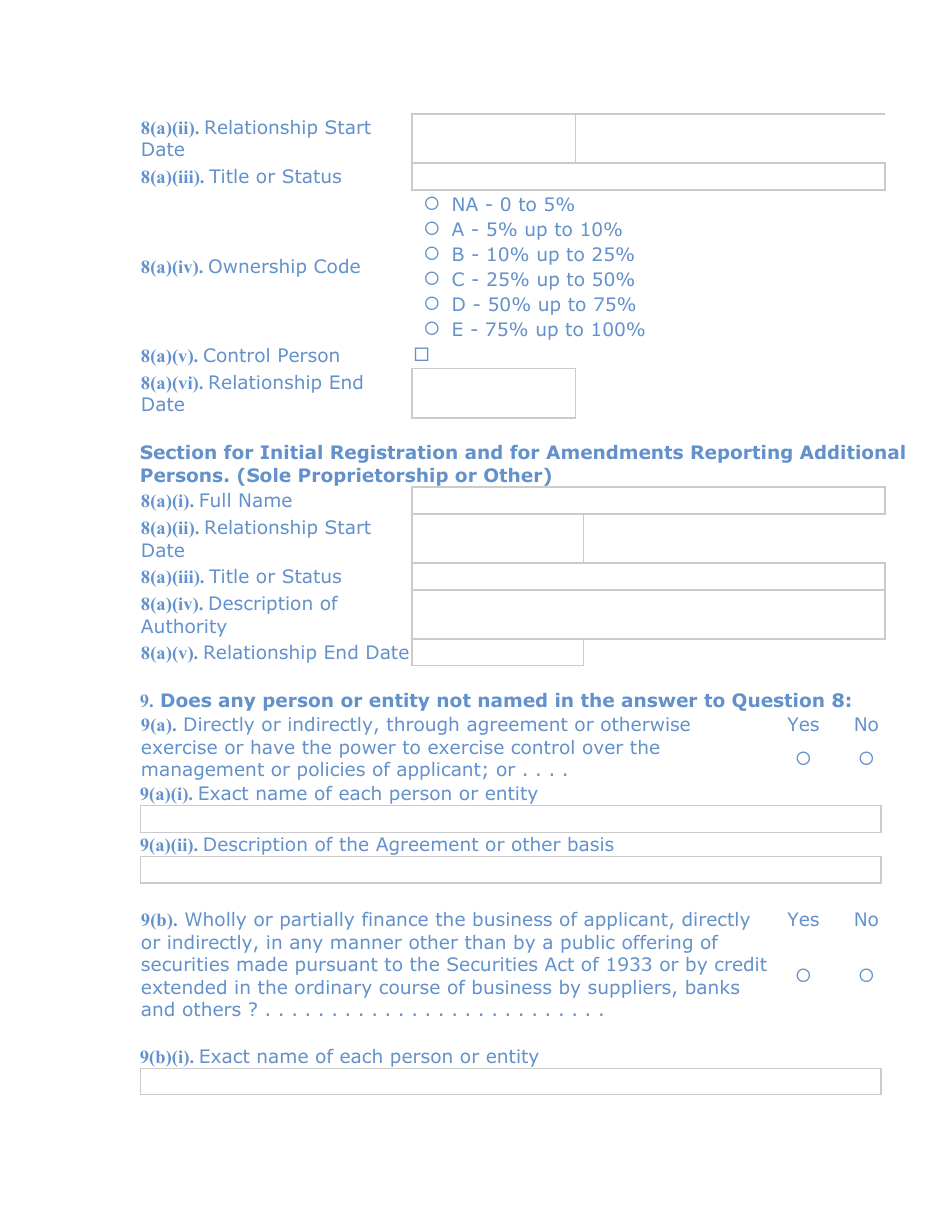 SEC Form 1528 (TA-1) Uniform Form for Registration as a Transfer Agent and for Amendment to Registration Pursuant to Section 17a of the Securities Exchange Act of 1934, Page 5