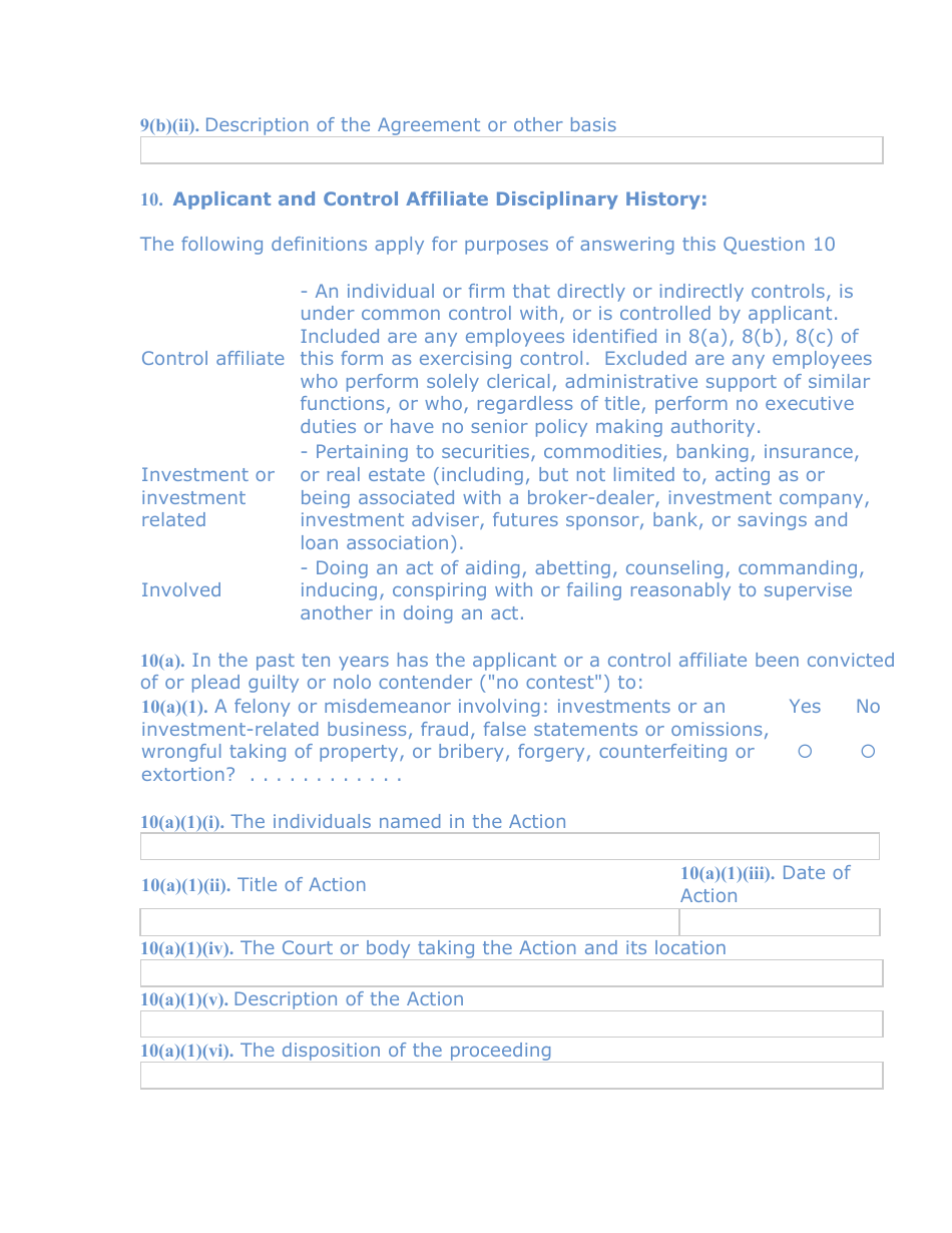 SEC Form 1528 (TA-1) Uniform Form for Registration as a Transfer Agent and for Amendment to Registration Pursuant to Section 17a of the Securities Exchange Act of 1934, Page 6