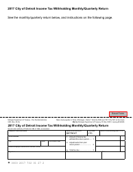 Document preview: Form 5323 City of Detroit Income Tax Withholding Monthly/Quarterly Return - Michigan