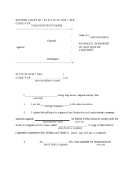 Affidavit in Support of Motion for Contempt - New York