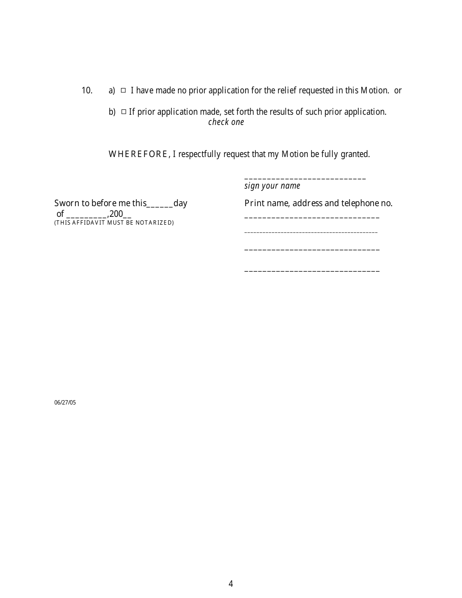 Affidavit in Support of Motion for Contempt - New York, Page 4