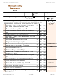 Form DHCS7098 H Staying Healthy Assessment - Adult - California