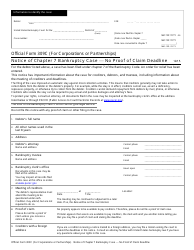 Document preview: Official Form 309C Notice of Chapter 7 Bankruptcy Case - No Proof of Claim Deadline - for Corporations or Partnerships