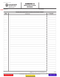 Document preview: Form REV-1507 Schedule D Mortgages & Notes Receivable - Pennsylvania