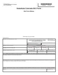 Document preview: Form DR0084 Substitute Colorado W-2 Form for Income Tax Withheld - Colorado