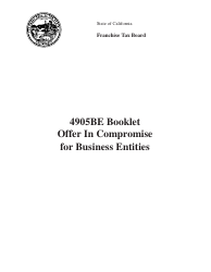 Document preview: Form FTB4905BE Offer in Compromise for Business Entities Booklet - California