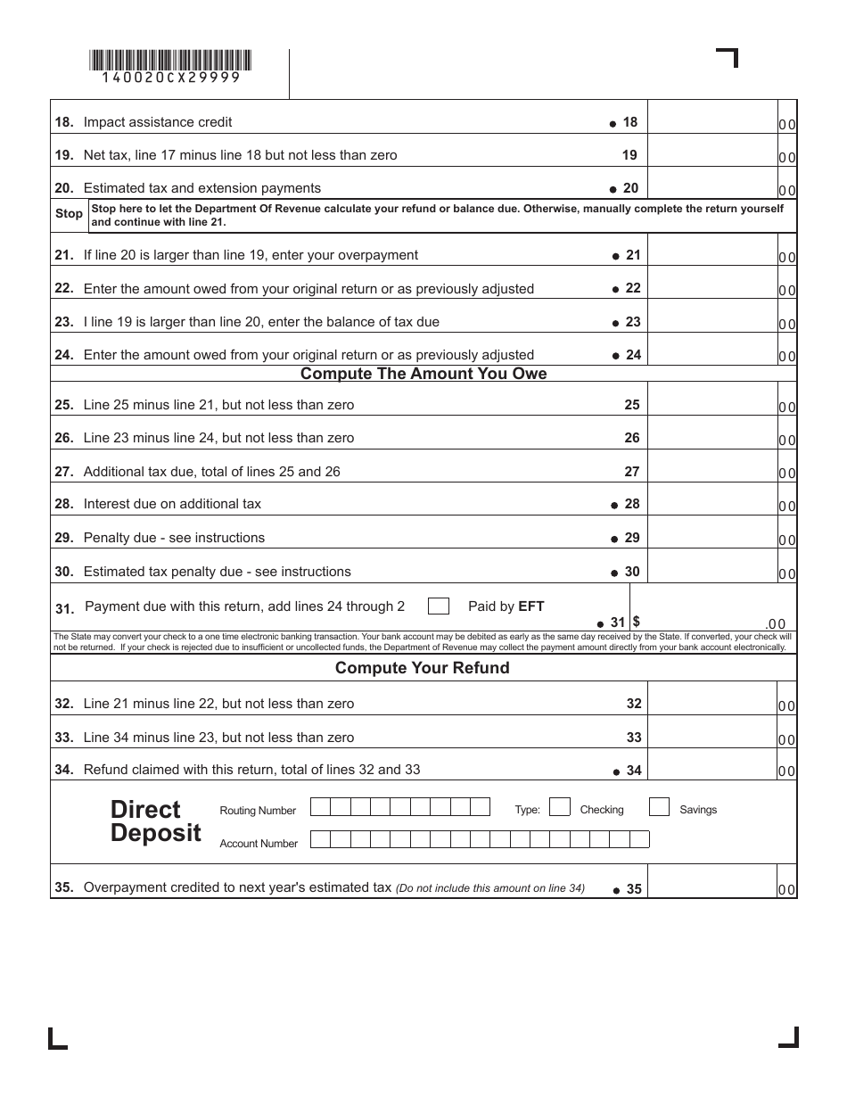 Form Dr0020cx - Fill Out, Sign Online And Download Fillable Pdf 