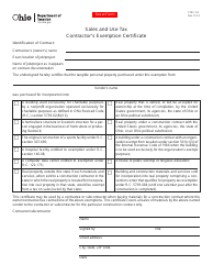 Document preview: Form STEC CO Contractor's Exemption Certificate - Ohio