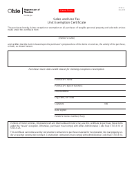 Form STEC U &quot;Sales and Use Tax Unit Exemption Certificate&quot; - Ohio