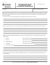 Document preview: Form PA-12508 Non-requesting Spouse Information Request for Innocent Spouse Review - Pennsylvania