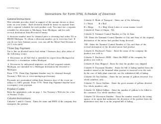 Form 3750 (303-DV) Schedule 11 Schedule of Diversion - Michigan, Page 2