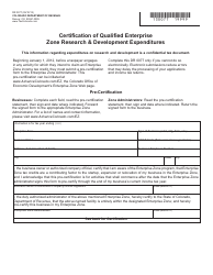 Form DR0077 Certification of Qualified Enterprise Zone Research &amp; Development Expenditures - Colorado
