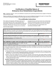Document preview: Form DR0076 Certification of Qualified Nature of Enterprise Zone Rehabilitation Expenditures - Colorado