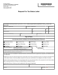 Document preview: Form DR0096 Request for Tax Status Letter - Colorado