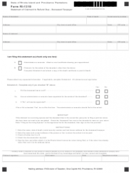 Form RI-1310 &quot;Statement of Claimant to Refund Due - Deceased Taxpayer&quot; - Rhode Island