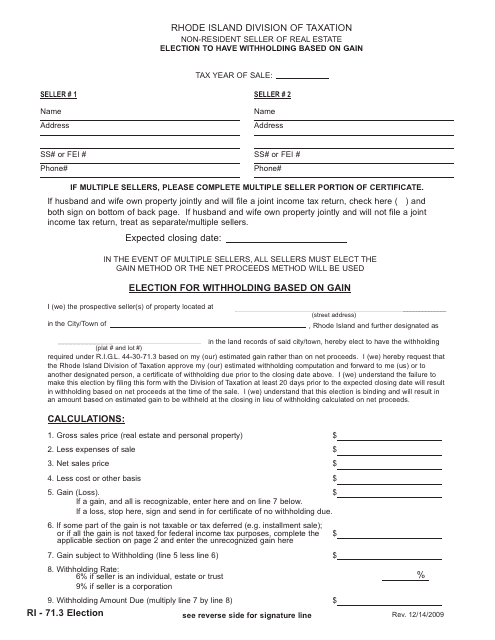 Form 71.3  Printable Pdf
