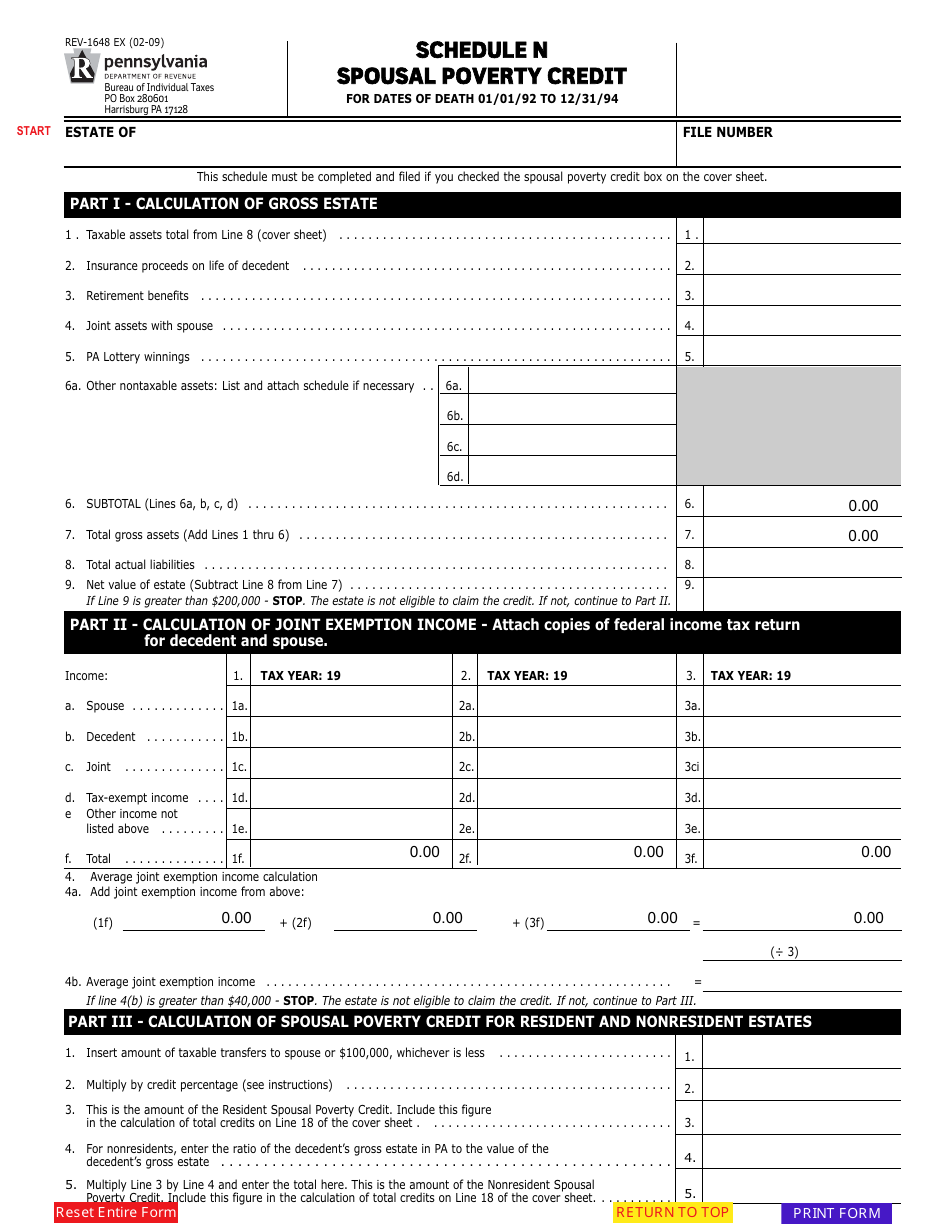 Form REV-1648 Schedule N - Fill Out, Sign Online and Download Fillable ...