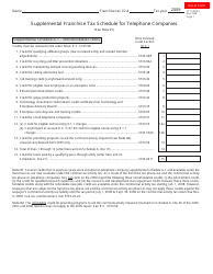Document preview: Form FT1120tel Supplemental Franchise Tax Schedule for Telephone Companies - Ohio, 2009