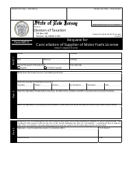 Form SMF-9 &quot;Request for Cancellation of Supplier of Motor Fuels License&quot; - New Jersey