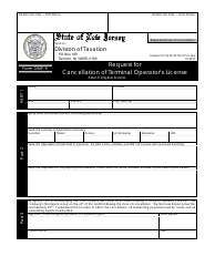 Form OMF-9 &quot;Request for Cancellation of Terminal Operator's License&quot; - New Jersey