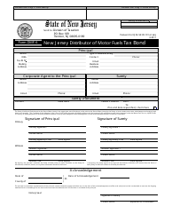 Form DMF-6 &quot;New Jersey Distributor of Motor Fuels Tax Bond&quot; - New Jersey
