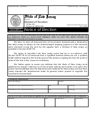 Form SMF-2 Notice of Election - New Jersey