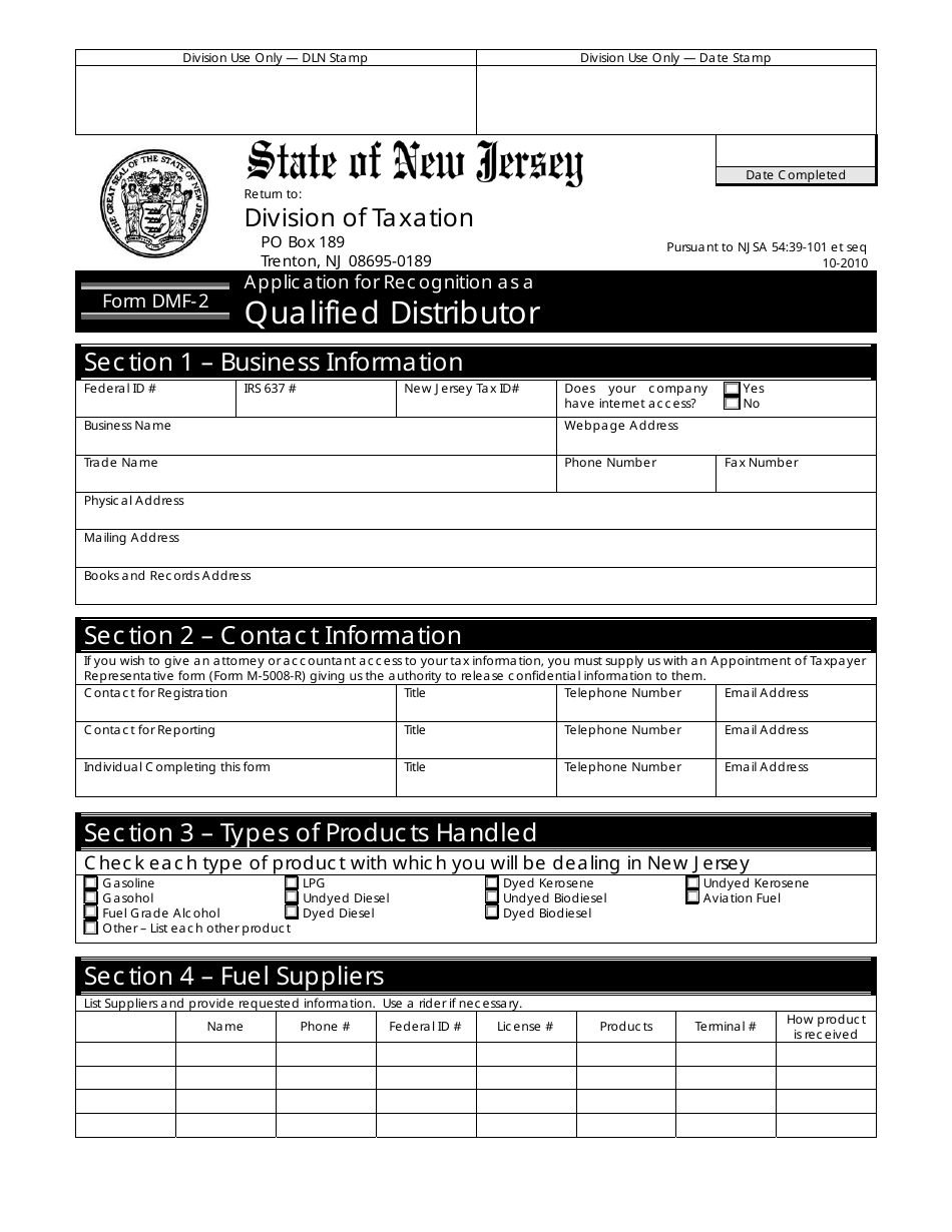 Form DMF2 Fill Out, Sign Online and Download Fillable PDF, New Jersey Templateroller