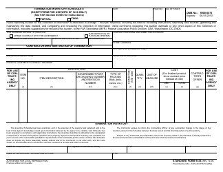 Form SF-1434 Termination Inventory Schedule E (Short Form for Use With SF 1438 Only)
