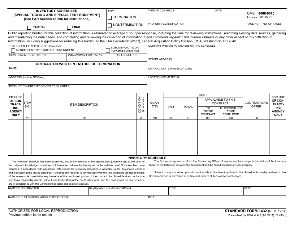 Form Sf-1432 - Fill Out, Sign Online And Download Fillable Pdf 