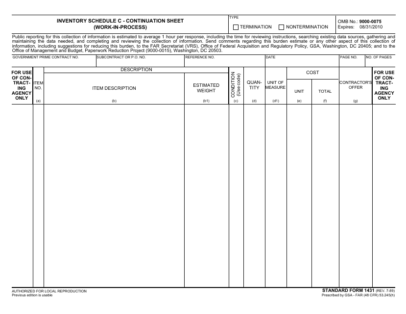 Form SF-1431  Printable Pdf
