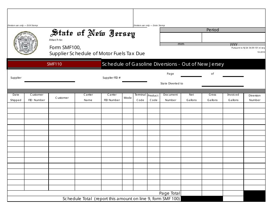 Form SMF-10 Supplier of Motor Fuels Report - New Jersey, Page 13