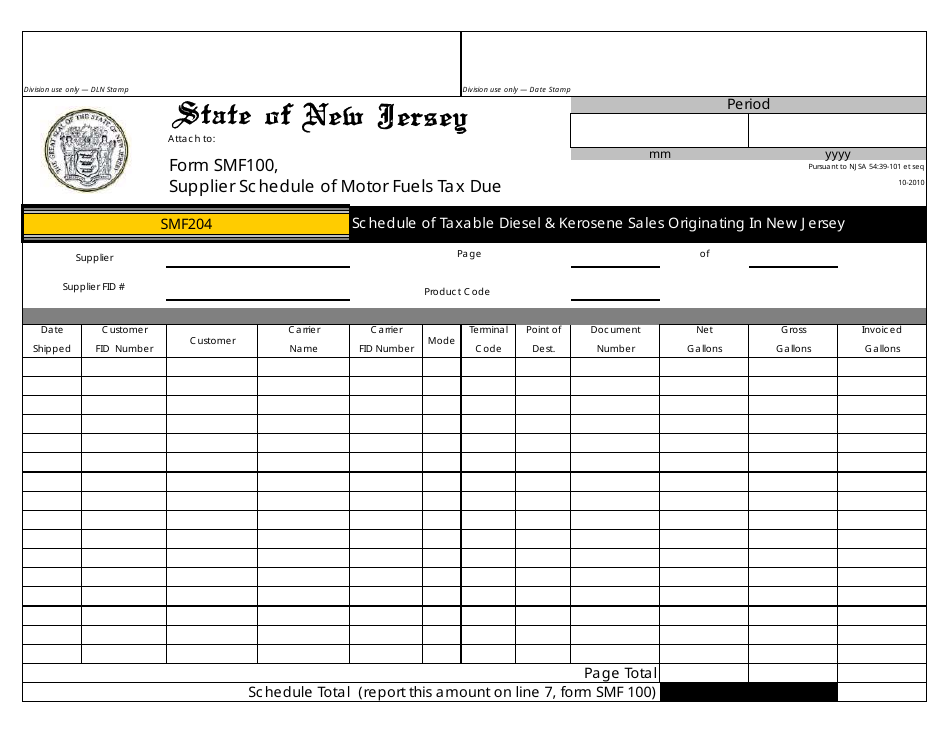 Form SMF-10 Supplier of Motor Fuels Report - New Jersey, Page 18