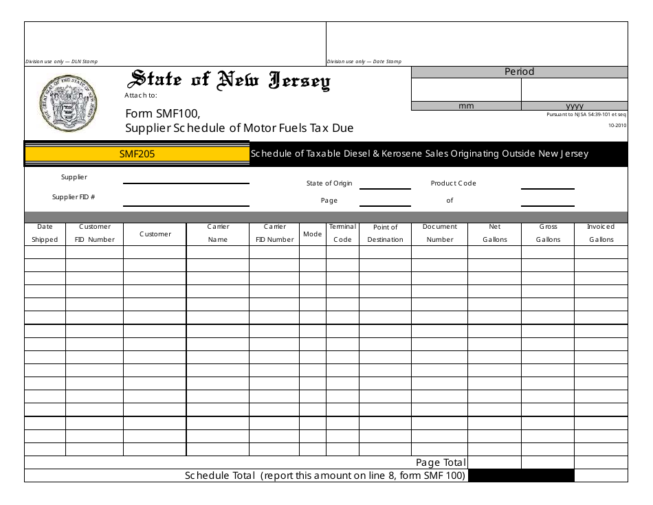 Form SMF-10 Supplier of Motor Fuels Report - New Jersey, Page 19