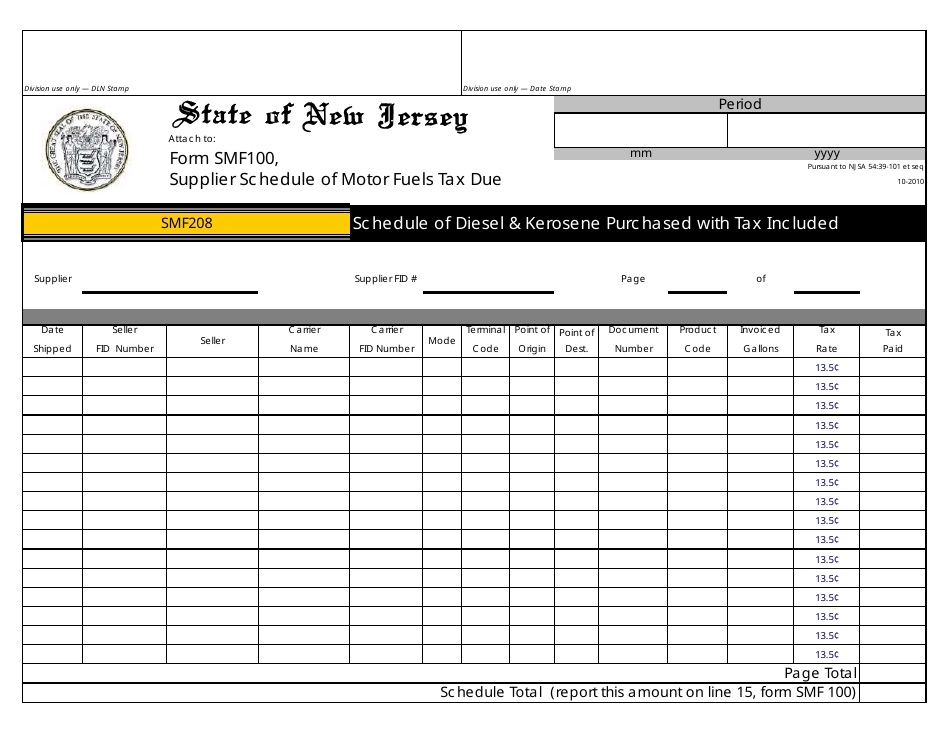 Form SMF-10 Supplier of Motor Fuels Report - New Jersey, Page 21