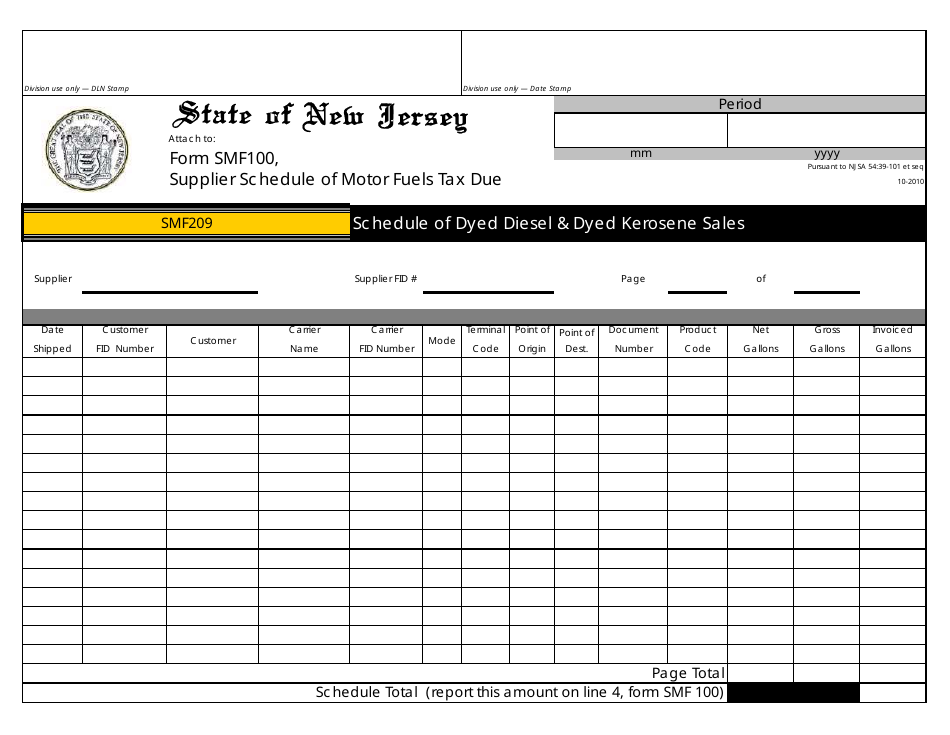 Form SMF-10 Supplier of Motor Fuels Report - New Jersey, Page 22