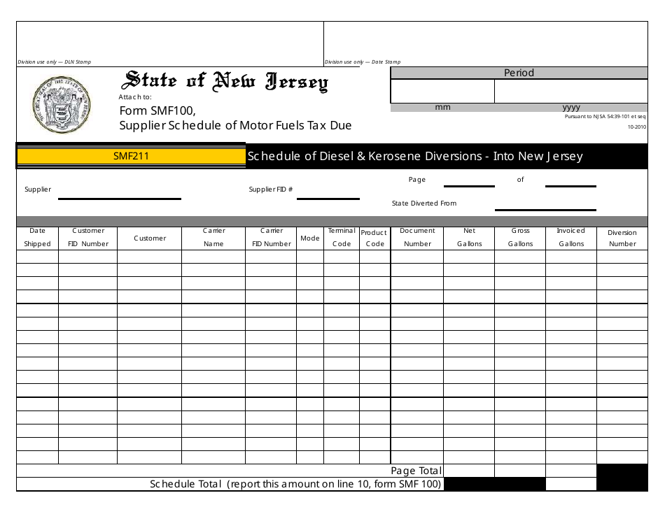 Form SMF-10 Supplier of Motor Fuels Report - New Jersey, Page 24