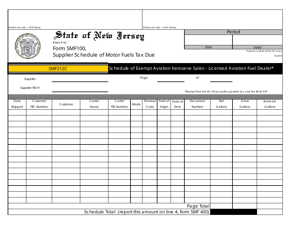 Form SMF-10 Supplier of Motor Fuels Report - New Jersey, Page 27